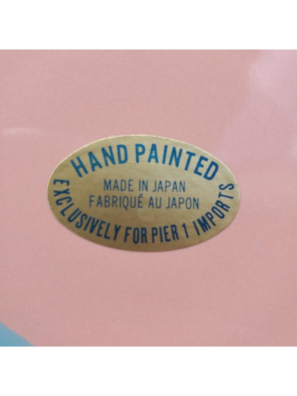 Hand Painted VTG Pier 1 Pink Blue Set Of 4 Coffee Cups And Saucers Japan 1990s - Picture 5 of 16